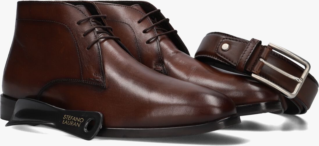 cognac stefano lauran veterschoenen 92301