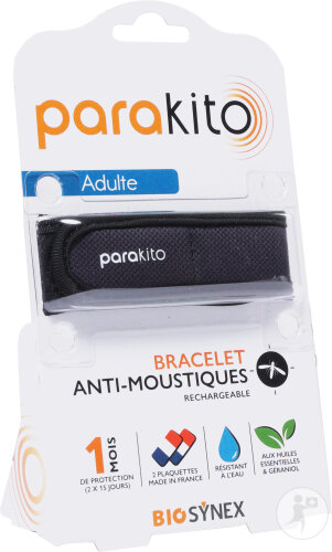 Parakito Bracelet Anti-Moustique Adulte Noir 1 Pièce