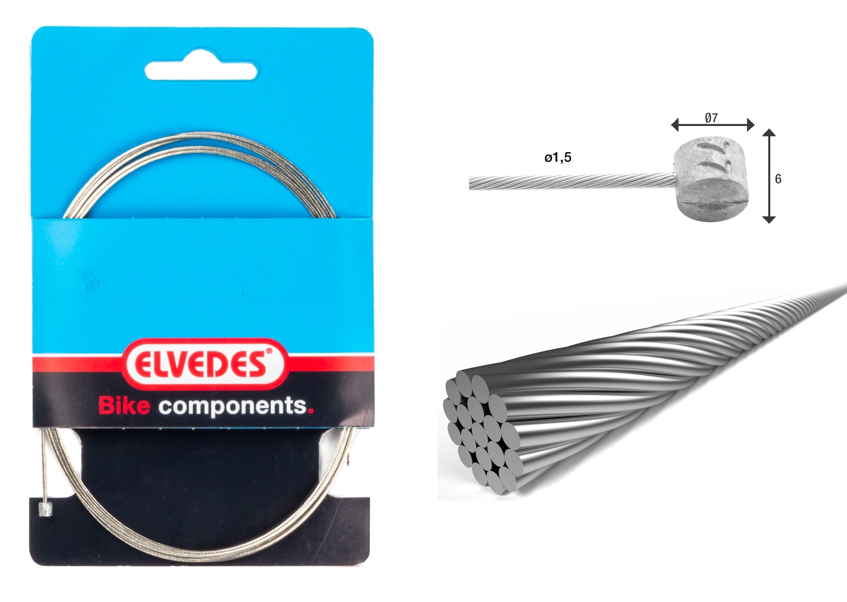 Elvedes Bremsewire 1×19 ø1,5/5000mm ø7×6mm