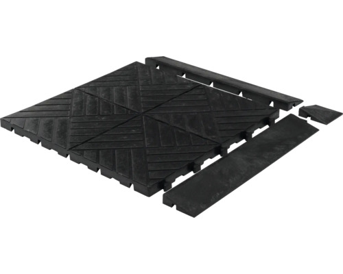 Puzzelmat, werkplekmat, effen antraciet, 45x45x2,5 cm, set van 4