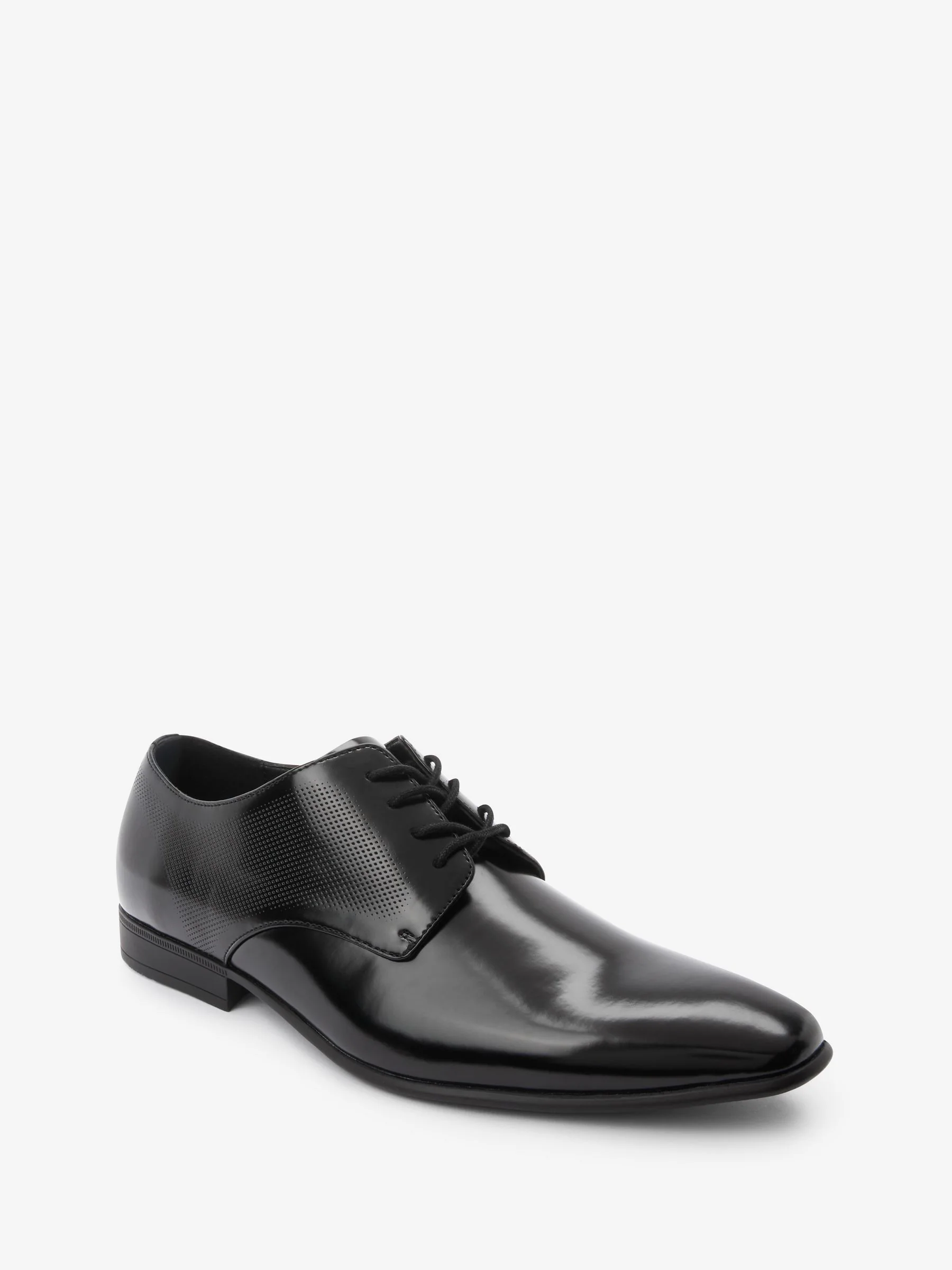 Hoogglans zwart - Derbyschoenen met veter