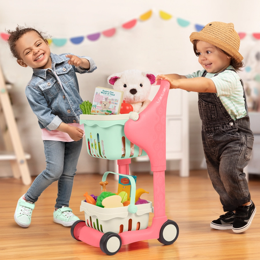 B.TOYS B. Shop & Glow - Musikalischer Einkaufswagen mit Teddybär 1