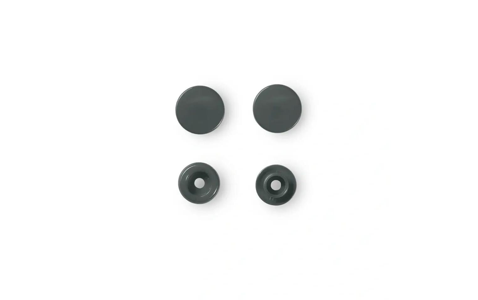 Druckknöpfe Color Snaps Grau, Ø 12,4 mm, 30 StückNähfreie Druckknöpfe