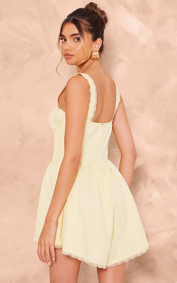 Citron Combishort Tissé À Lacets Style Corset