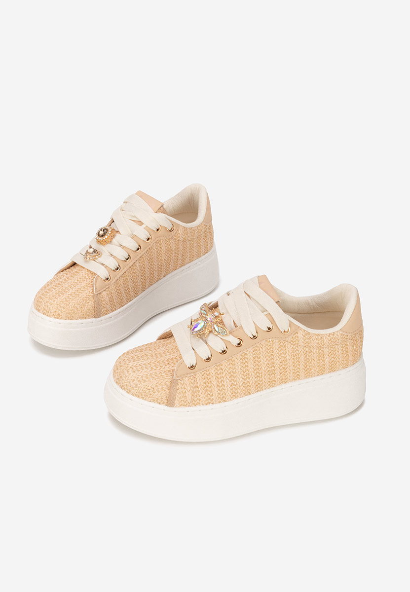 Baskets à plateforme beige Havania V2