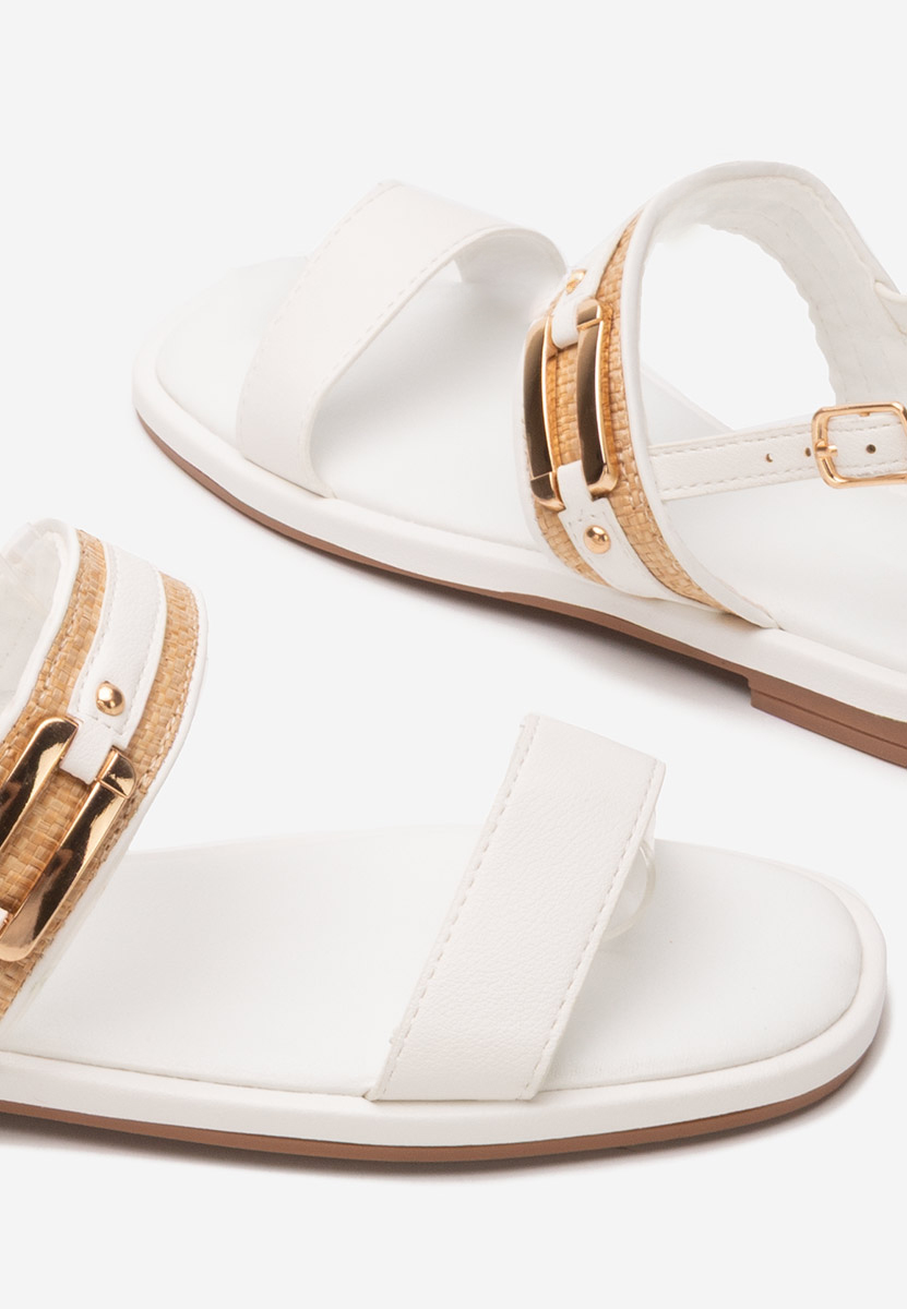 Sandales plates blanches Shirly