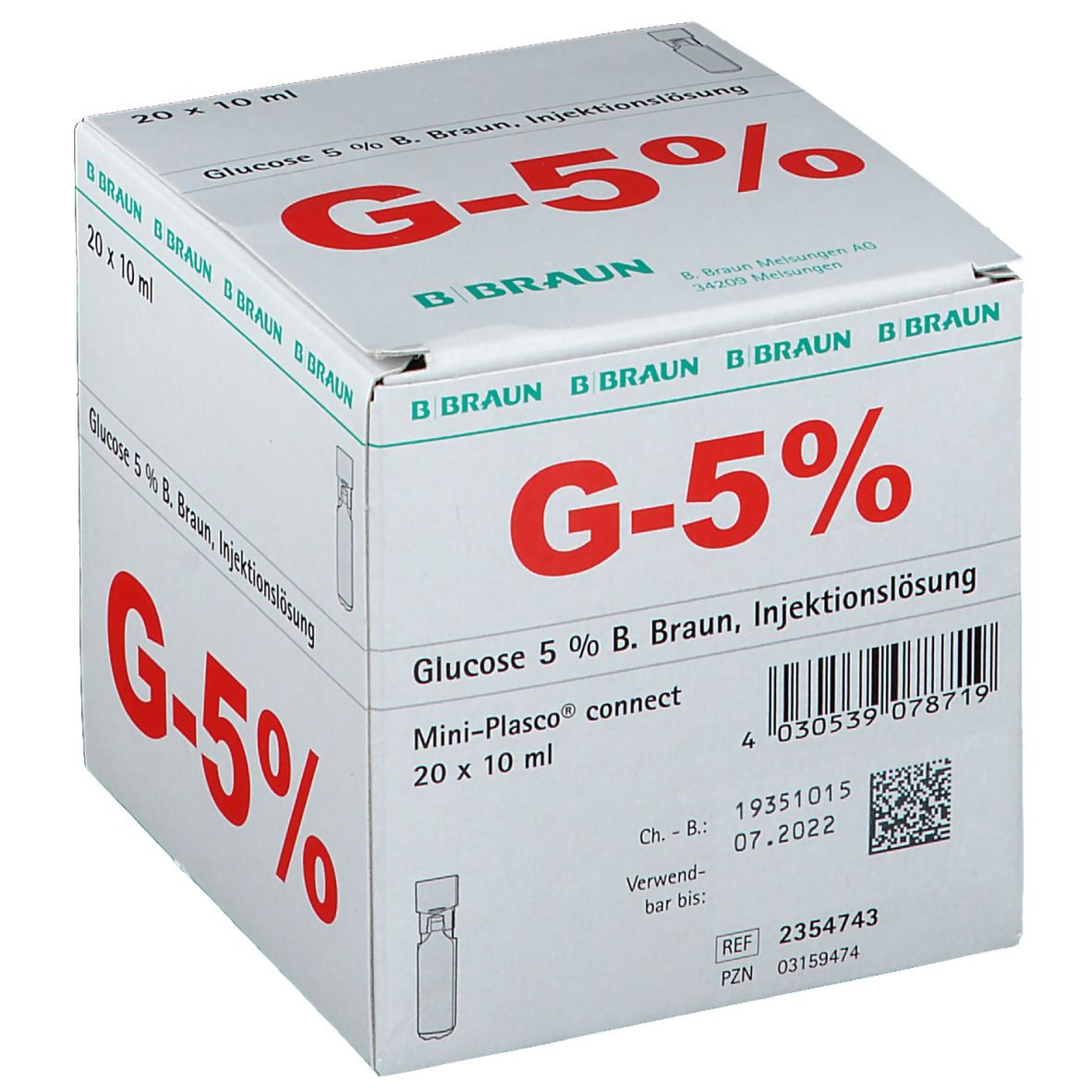 Glucose 5 % B. Braun Mini-Plasco® connect