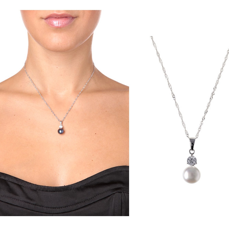 Pendentif Femme en Argent 925 et Perle de culture d'eau douce Blanche