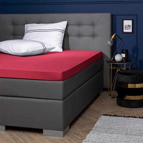 Egyptisch Katoenen Jersey Topper Hoeslaken - Rood