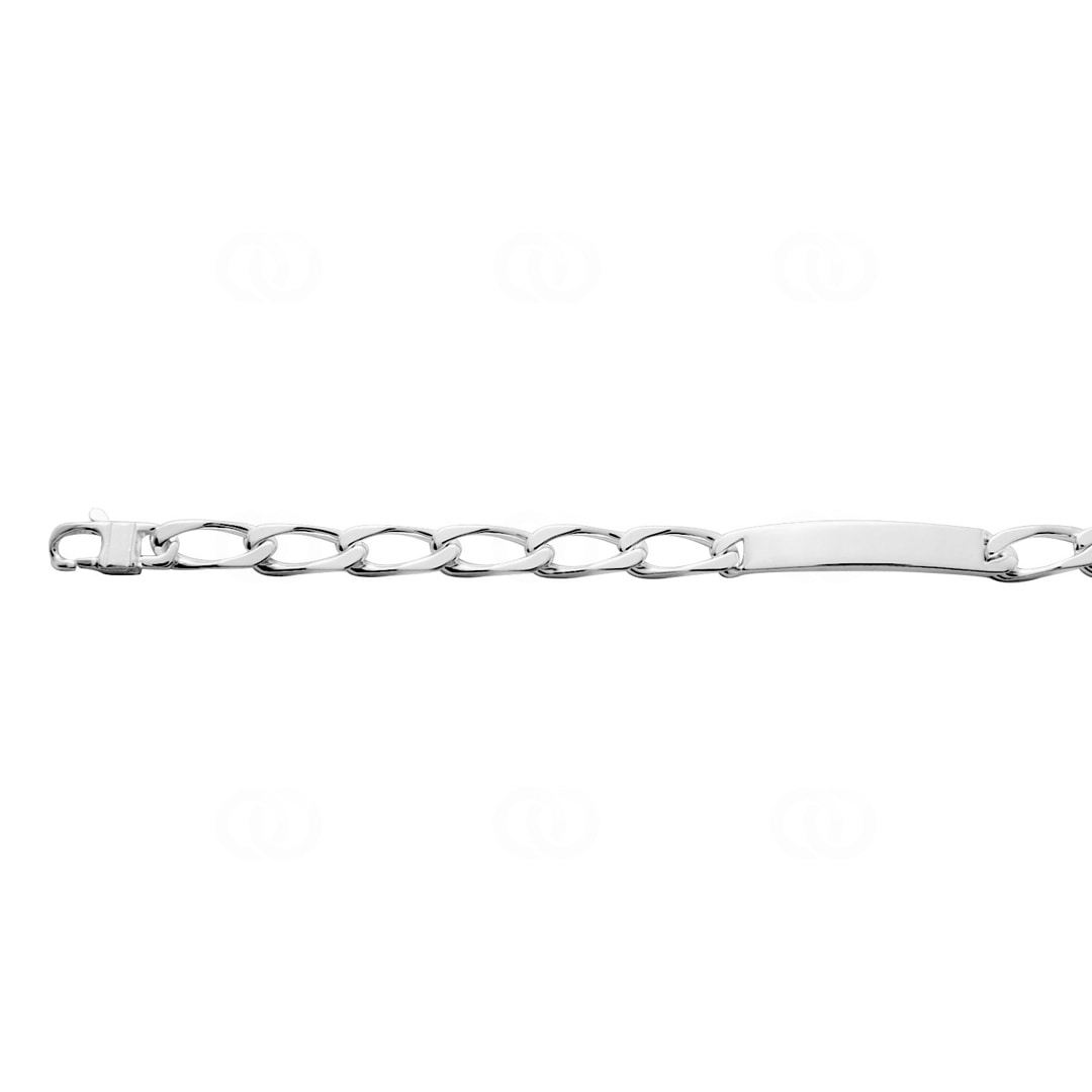 Gravurarmband Langpanzer 4-seitig 925 Silber rhodiniert 6.0mm