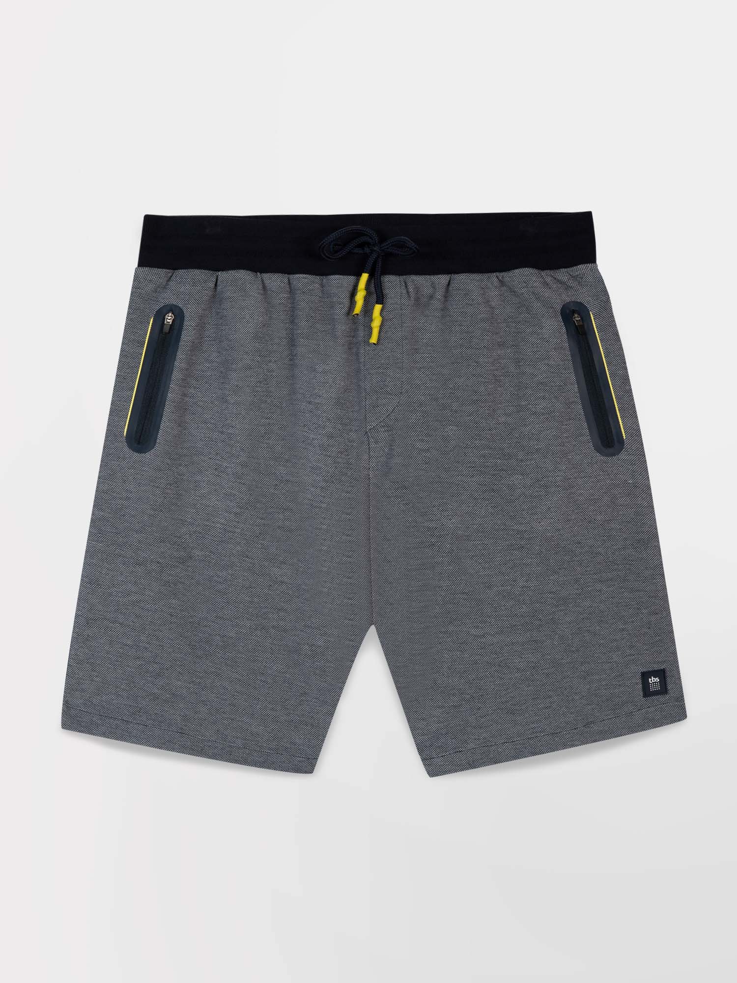 Bermuda Homme Maille Piquée Marine