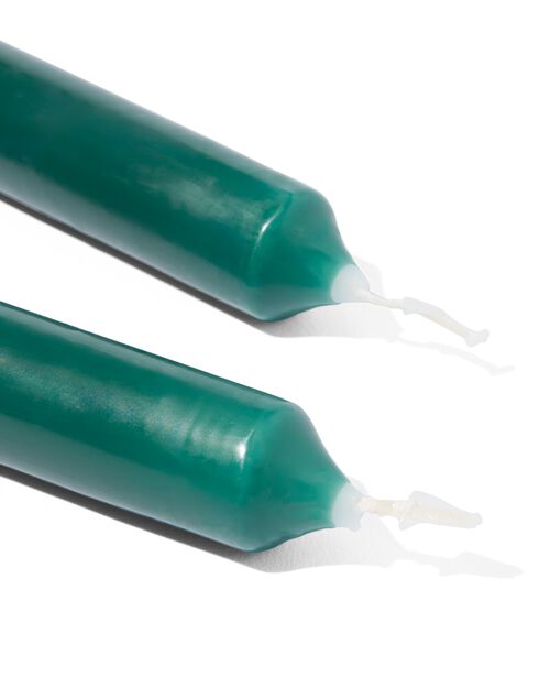 12 bougies longues Ø2.2x29 vert foncé 