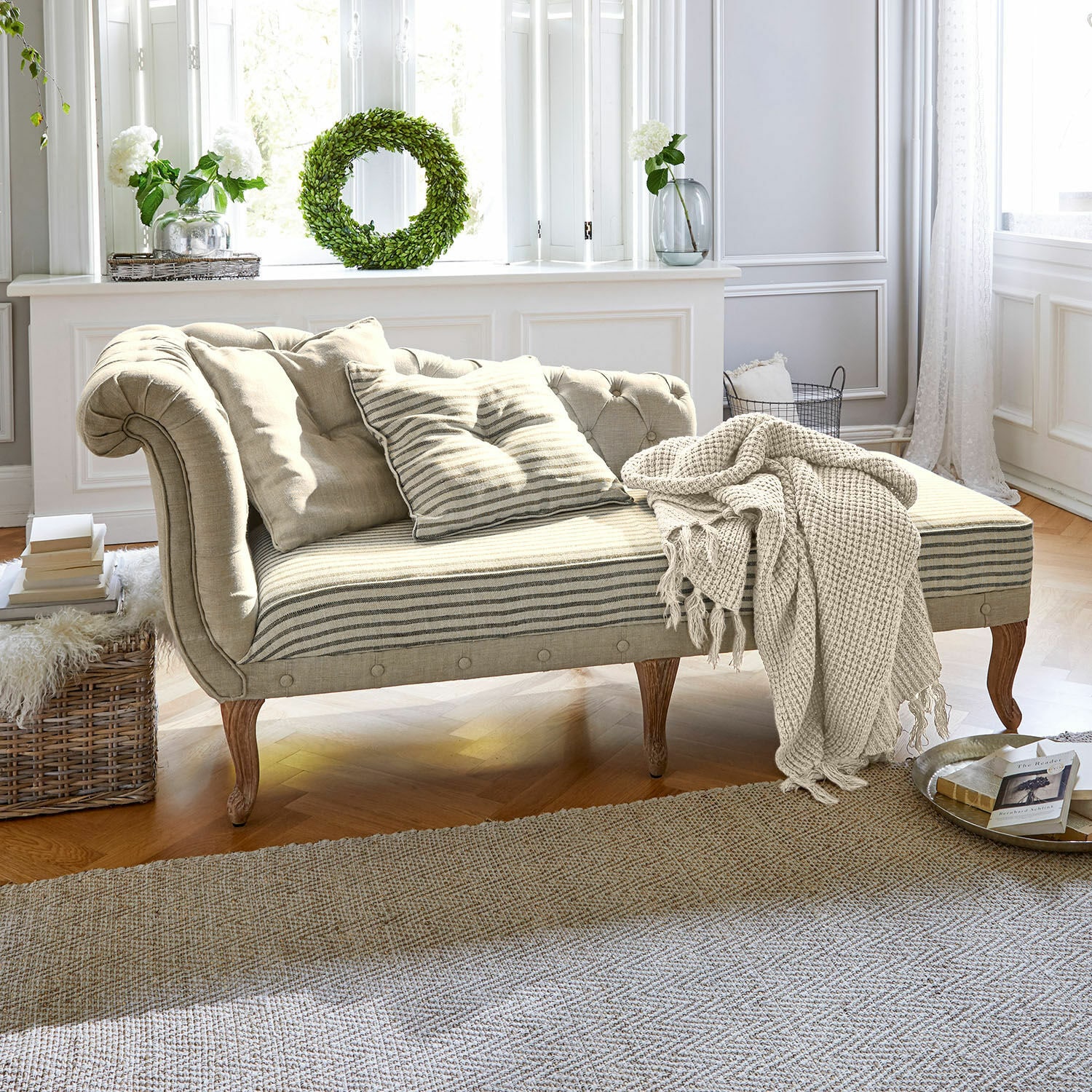Chaiselongue Viviani beige/grau