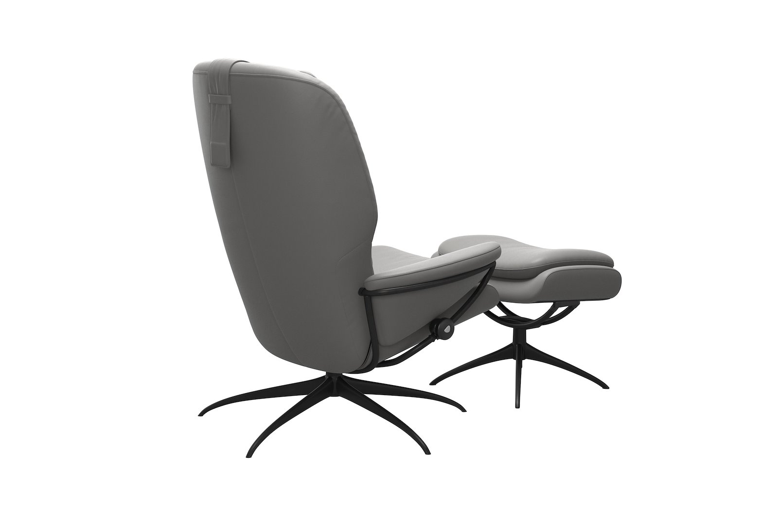 Rome lenestol m/krakk Hud Paloma Silver Grey - Star- Matt Black
