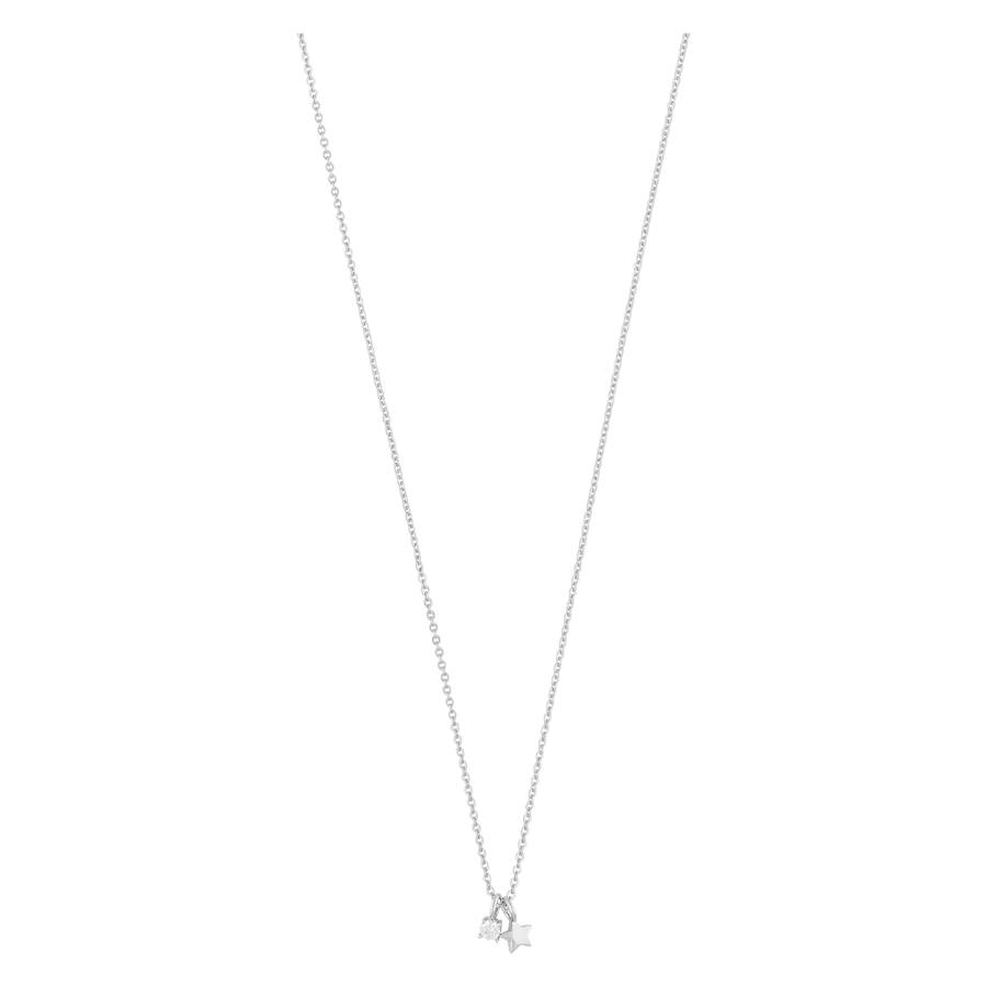 Snö Of Sweden Stina Small Pendant Necklace Silver/Clear 42cm
