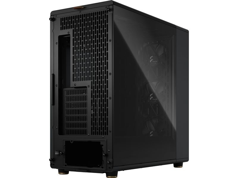 Fractal Design PC-Gehäuse North XL TG Schwarz Elegantes Gehäuse mit Seitenfenster und offener Front aus echtem Walnussholz