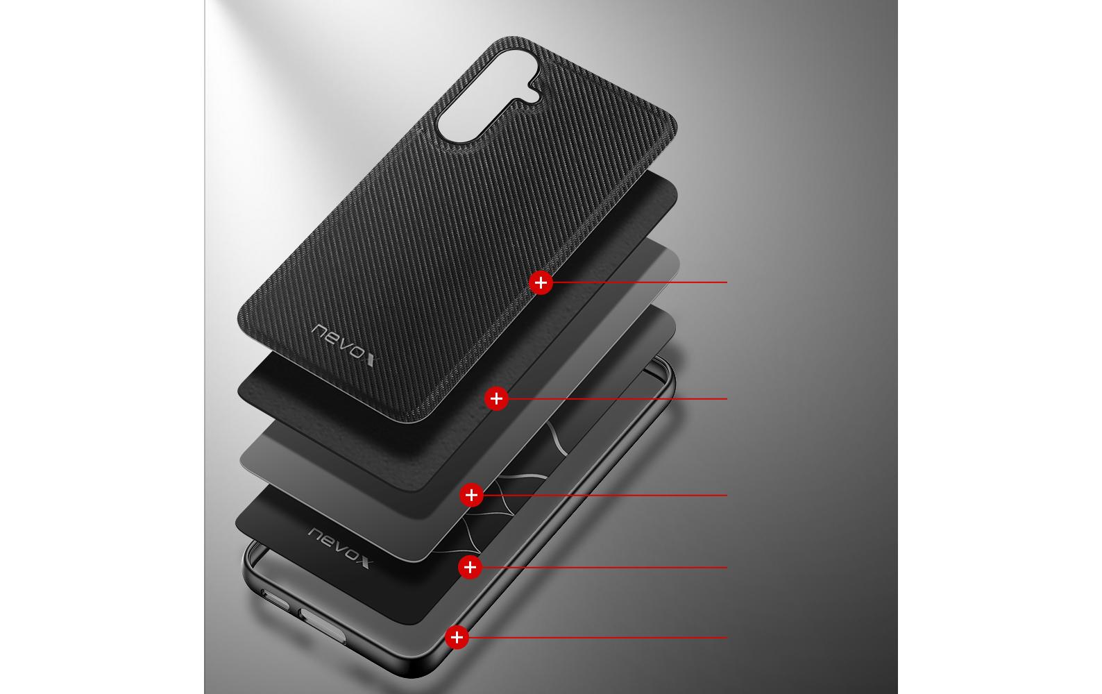 Back Cover StyleShell Nylo Galaxy S24+ SchwarzSchutzhülle aus TPU mit eleganter Textur für das Samsung Galaxy S24+
