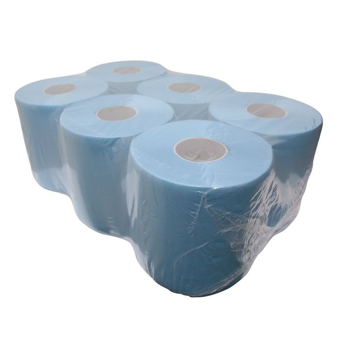 Midirollen 2laags poetsrollen blauw 2laags 400vel 117602 cellulose 150meter 6 rollen (117602)