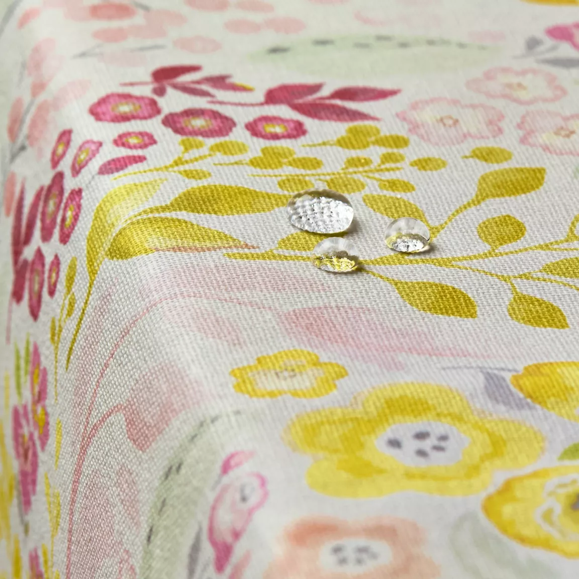 Nappe rectangulaire coton enduit (150 x 350 cm) Paquerettes Multicolore