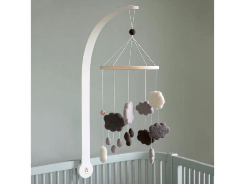 sebra Holzarm Weiss Funktionaler Mobile-Halter aus Holz
