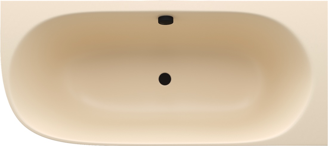 Polysan Sussi halfvrijstaand bad rechts mineraalmarmer 160x70cm beige mat