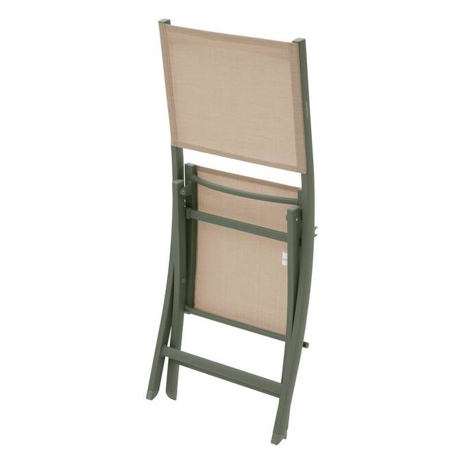 Lot de 4 chaises de jardin pliantes ESSENTIA Lin & Vert laurier