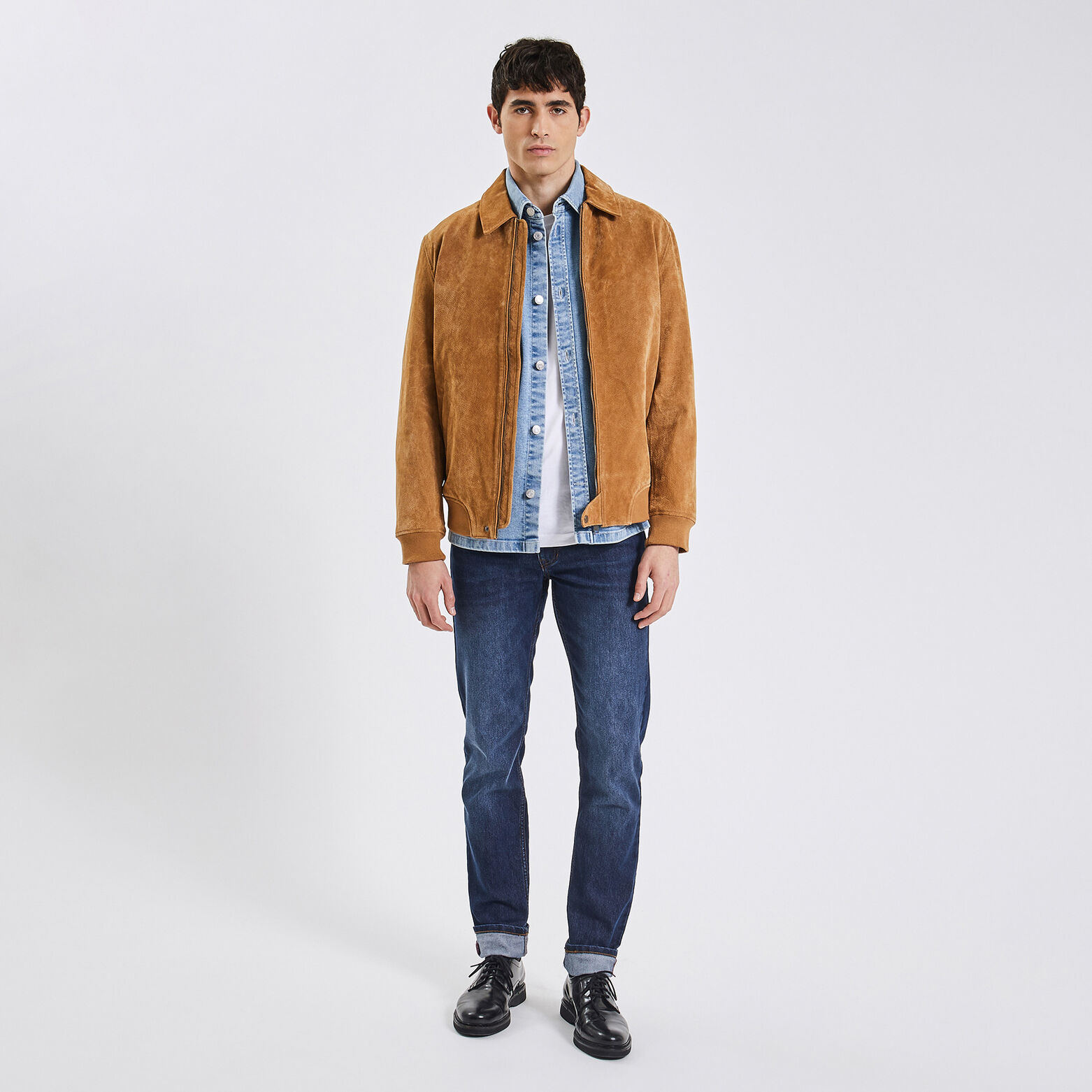 Jean straight en coton et polyester recyclés Bleu