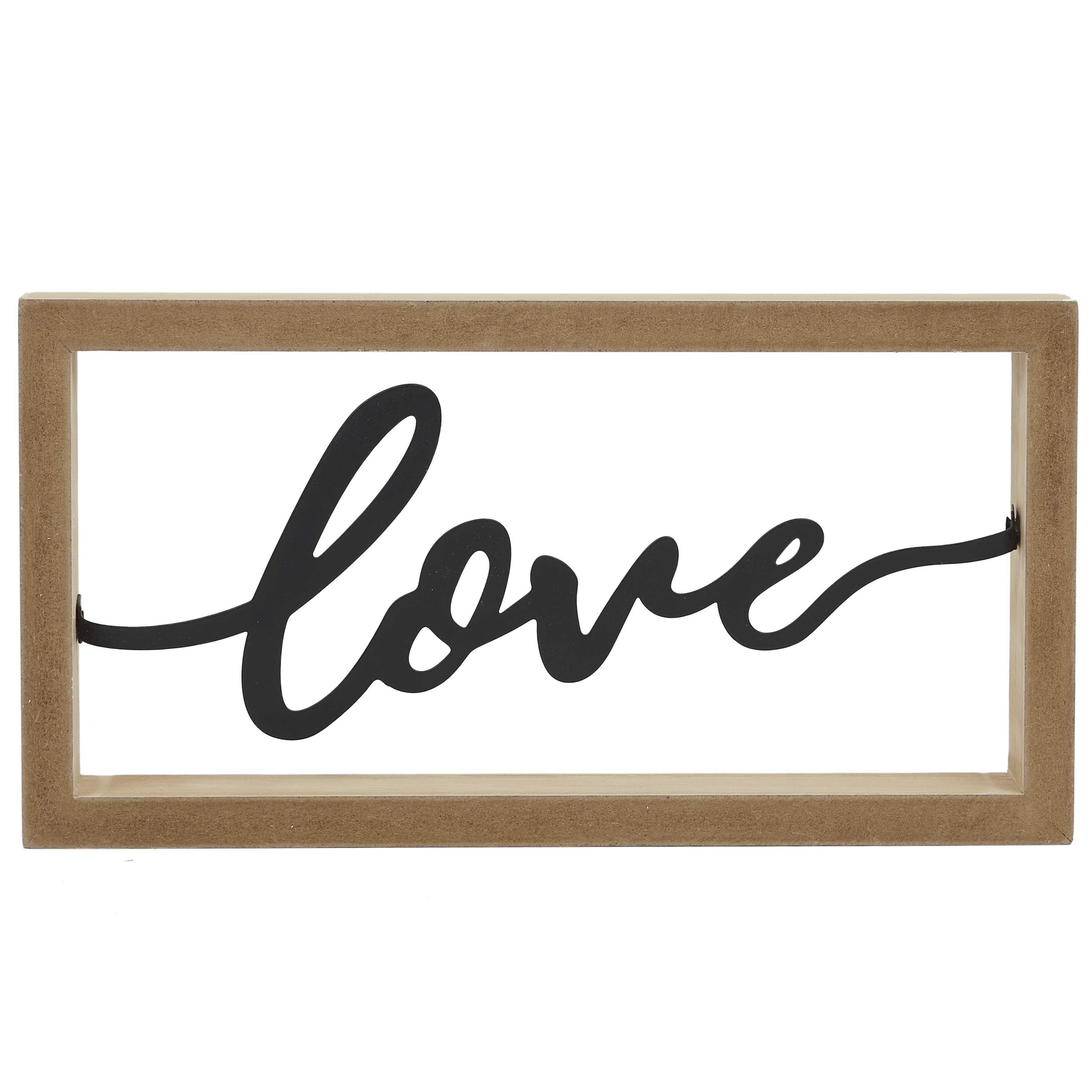 DECORATION MURALE LOVE CADRE 25X13CM