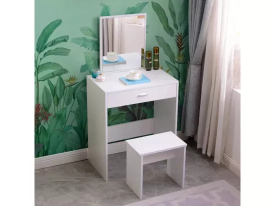 Table de maquillage coiffeuse design moderne avec tabouret BELLE