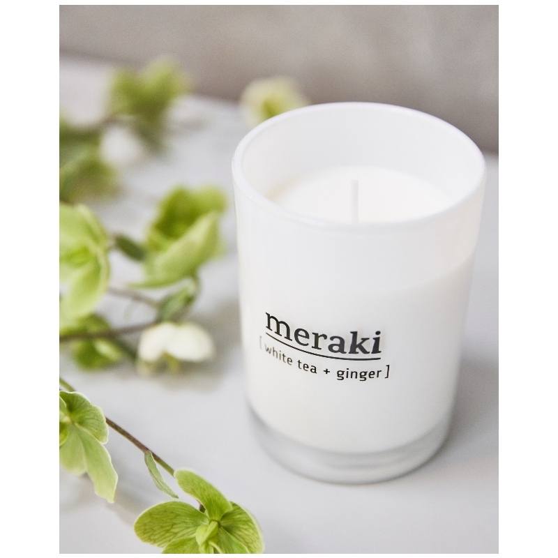 Meraki Scented Candle 8 x 10,5 cm - White Tea & Ginger