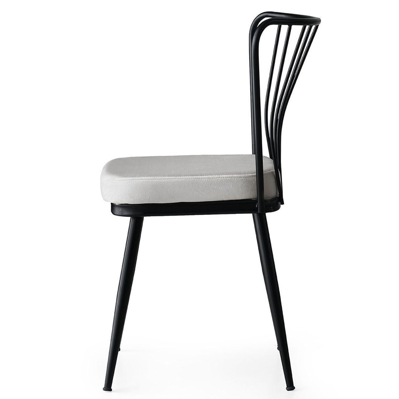 Homitis 4 chaises yildiz noir/blanc - 43x82x42 cm