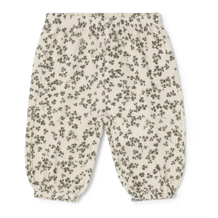 garbo&friends Pantalon Trèfles Mousseline de Coton Bébé | Ecru
