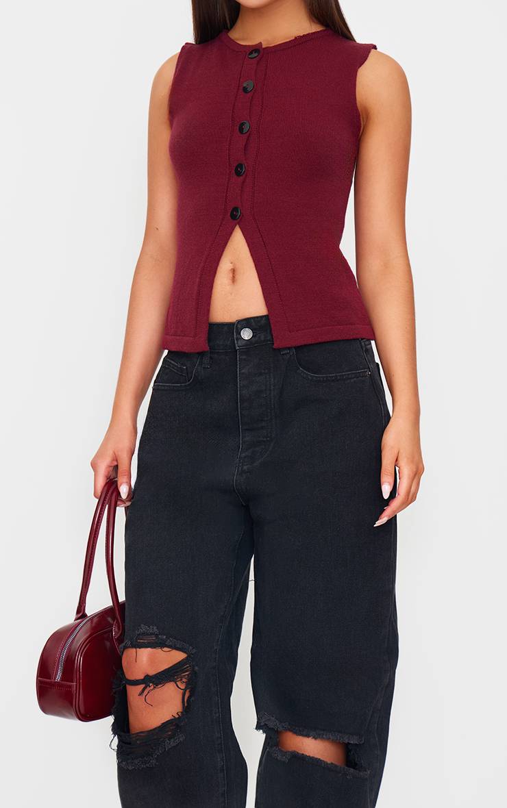 Noir Délavé Prettylittlething Jean Boyfriend Noir Délavé Ourlet Ultra Déchiré