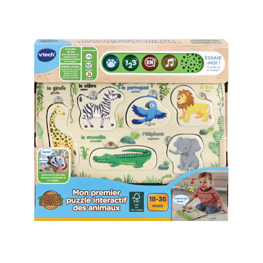 Puzzle interactif en bois Mon Premier Puzzle des Animaux