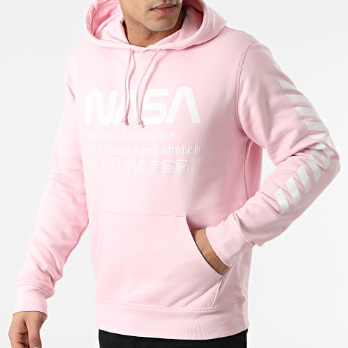 Sweat Capuche Admin 2 Rose Pastel Blanc