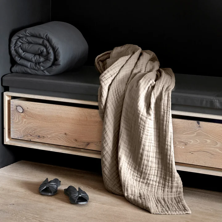 The Organic Company - 6-Lagige Soft Decke, 140 x 200 cm, dunkelgrau