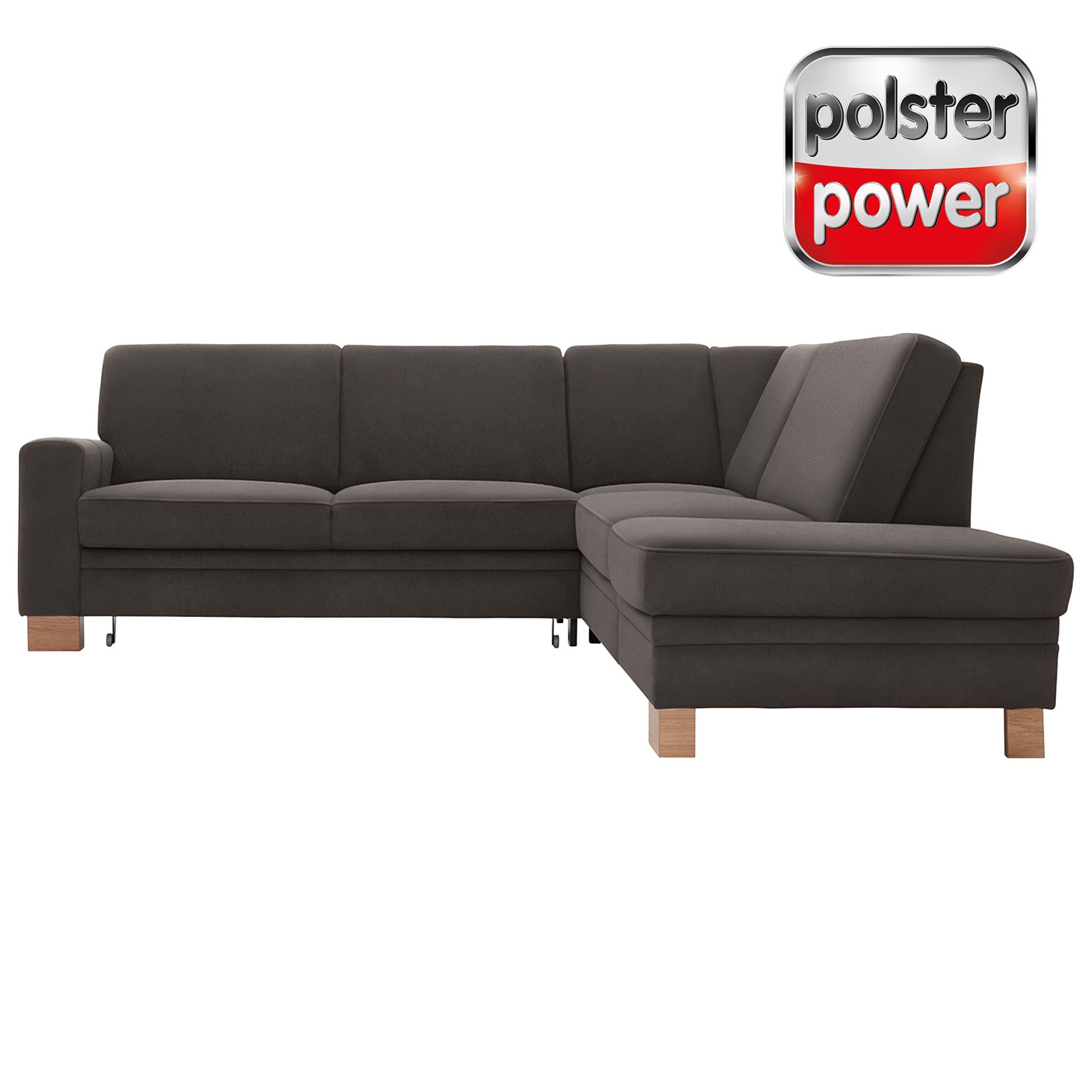 polsterpower Ecksofa - Saddle anthrazit - Basismodell - Ottomane rechts