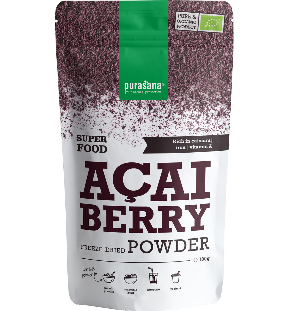 Purasana Acai Bessen Poeder/Poudre Baies D’Acai Vegan Bio (100 gr)
