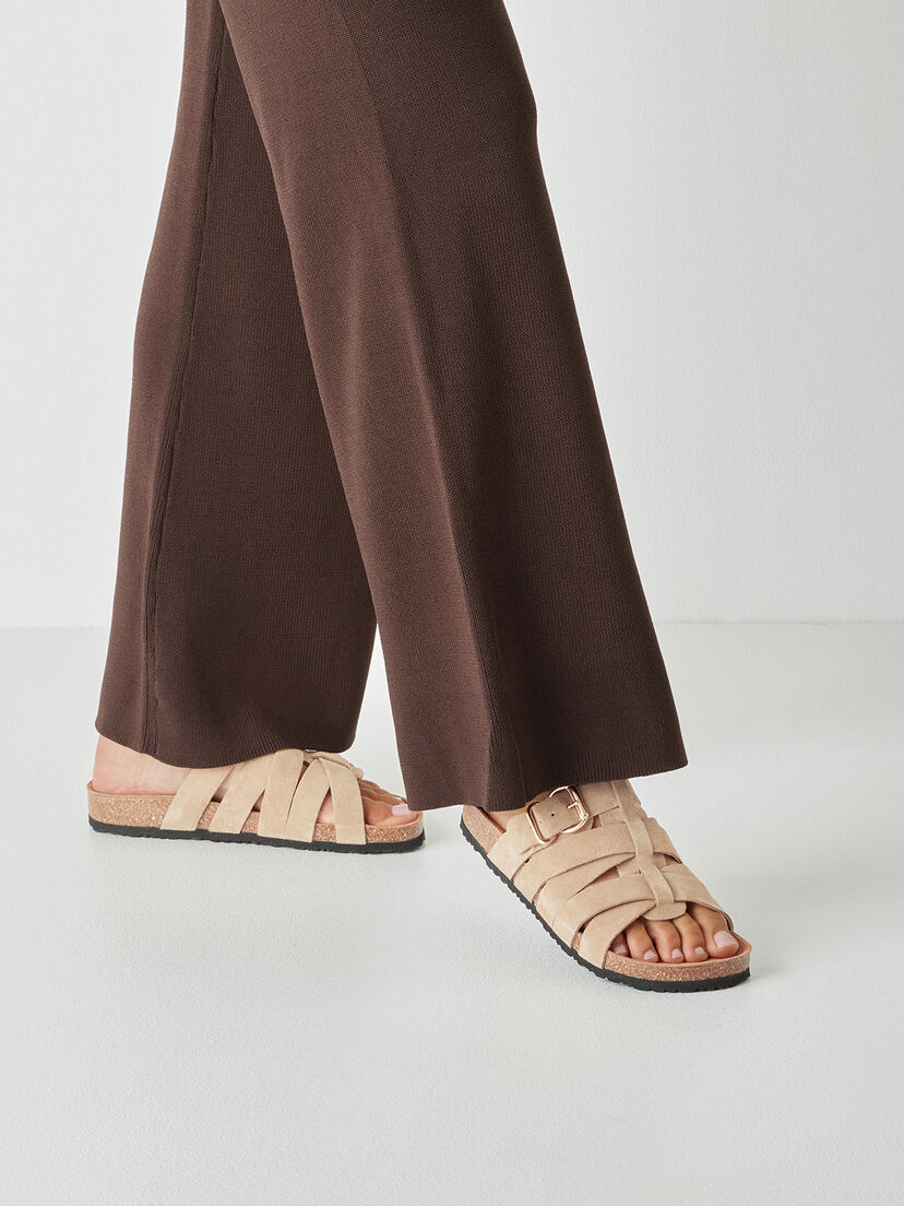 Leren Slipper - beige