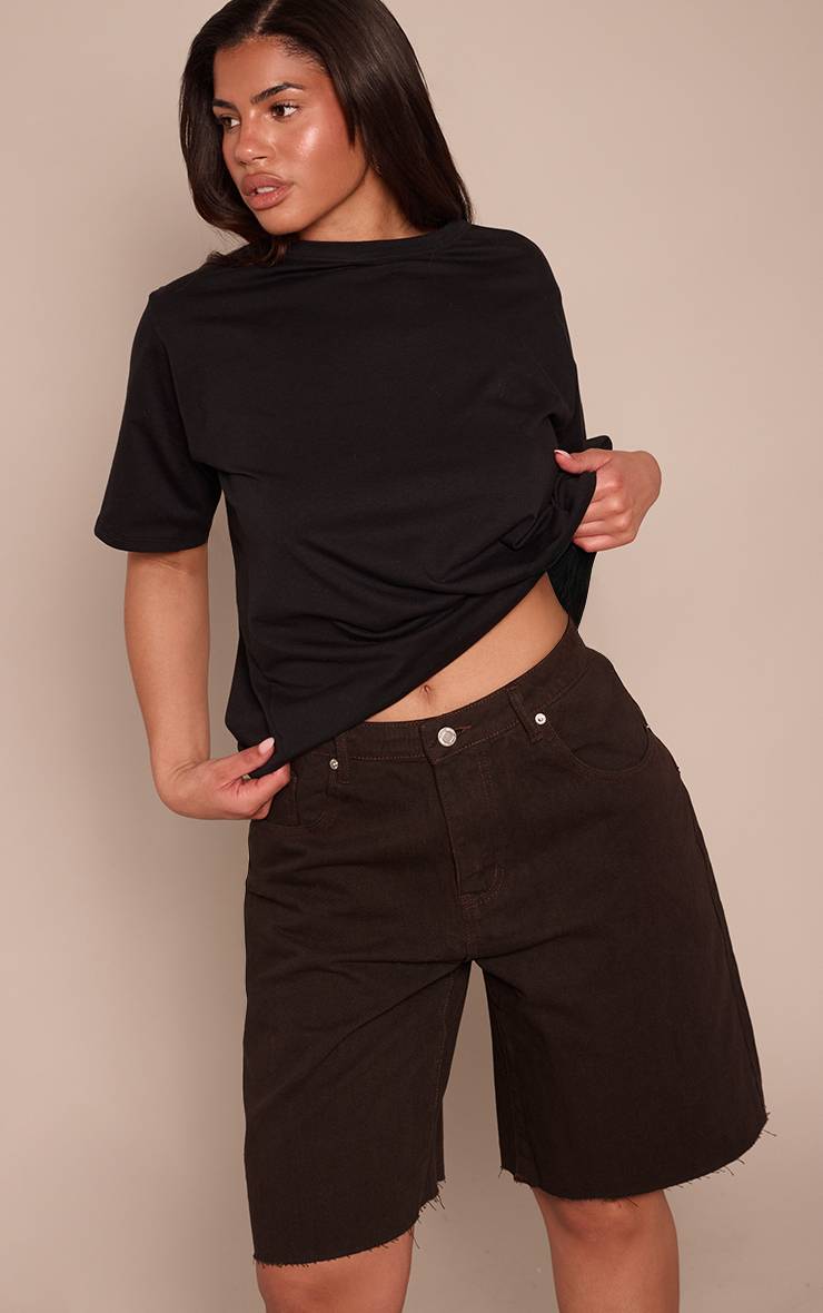 Chocolat Short En Jean Long Ajustable Taille Basse Shape
