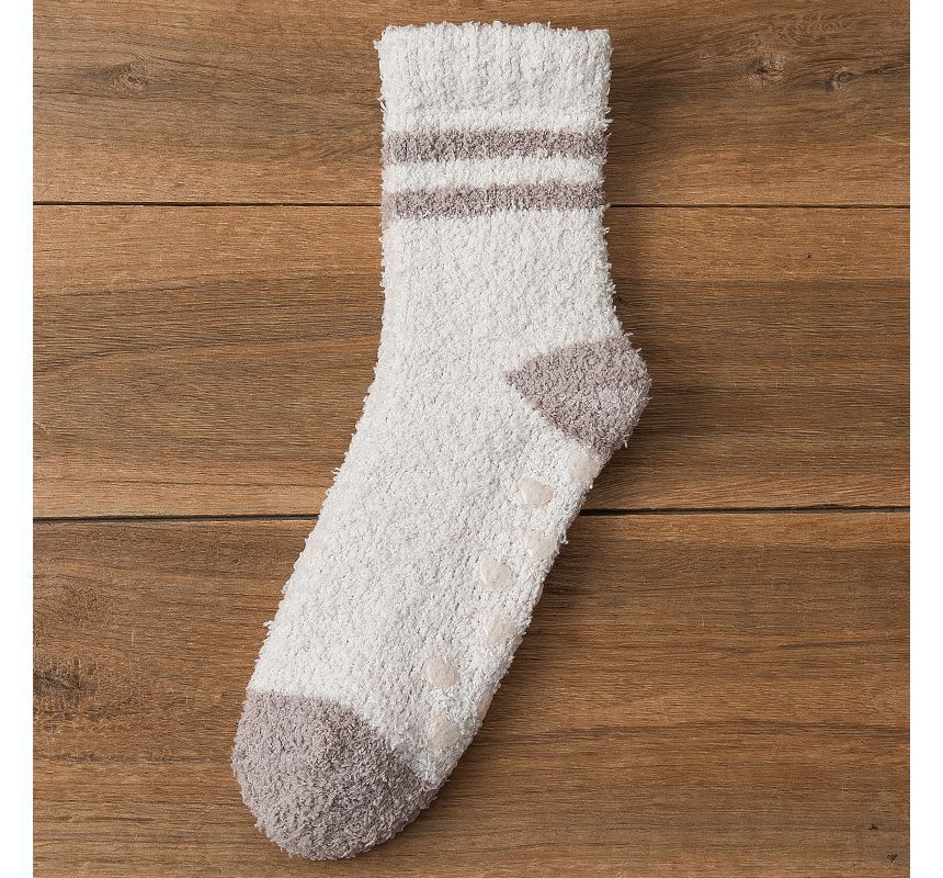 Mimiyu - Gestreepte fleece korte sokkenset