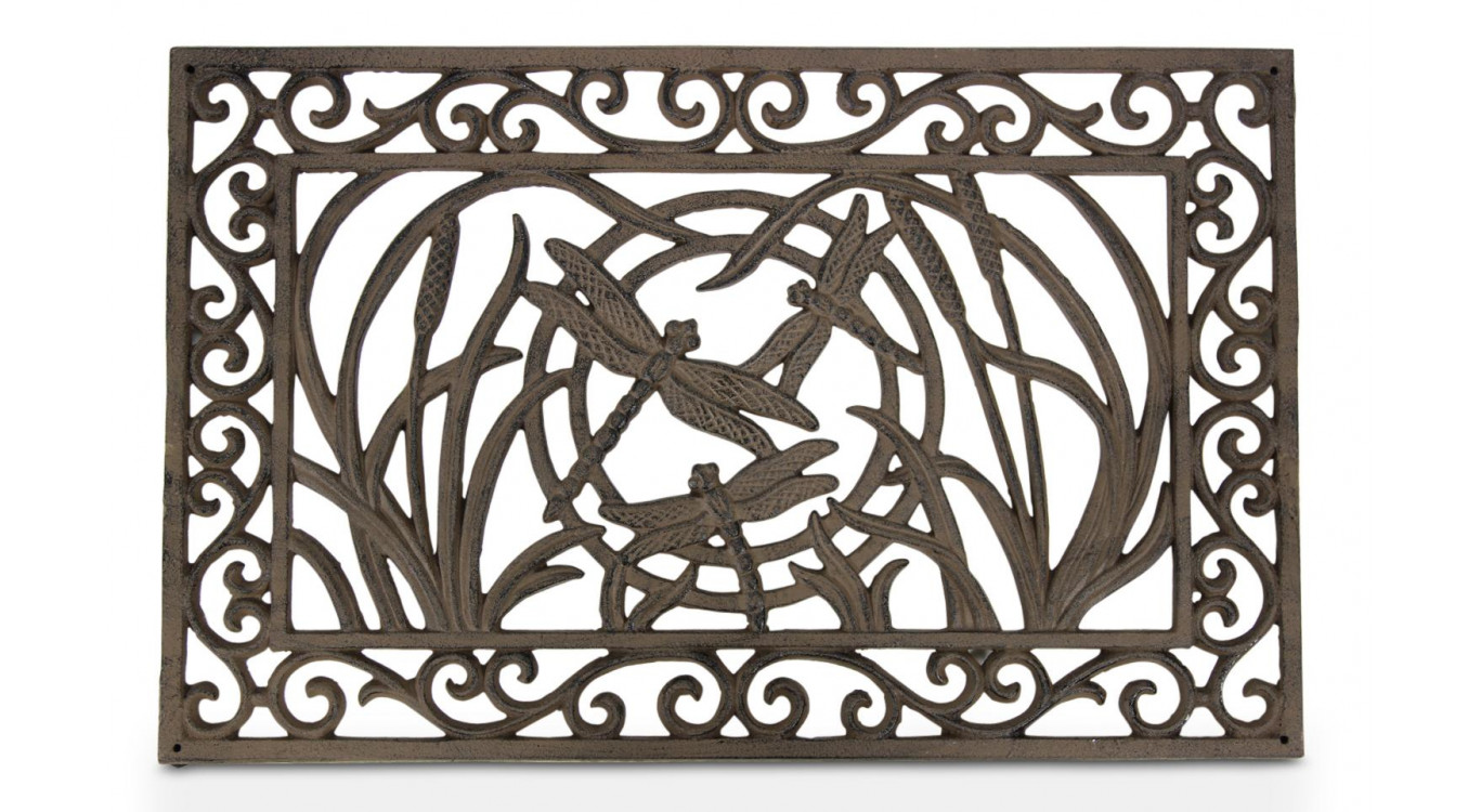 Paillasson rectangulaire fonte marron 59x2x37cm