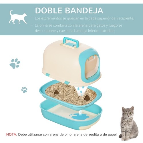Caixa de areia verde para gatos PawHut