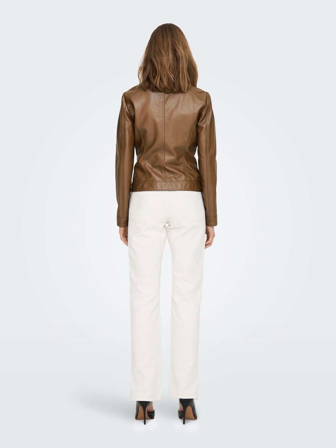 ONLBANDIT Kunstlederjacke Cognac