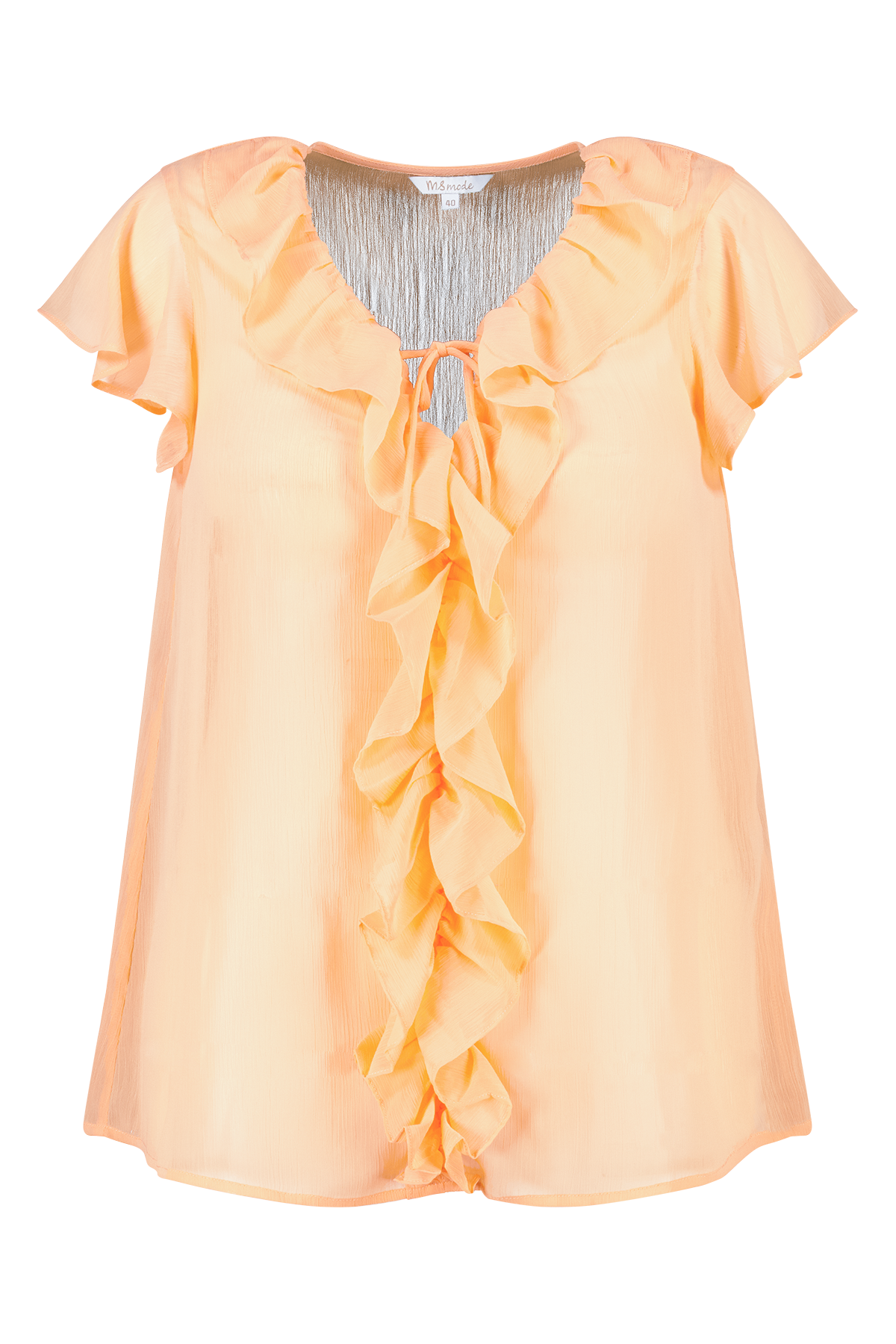 Blouse met volants Zalm rose