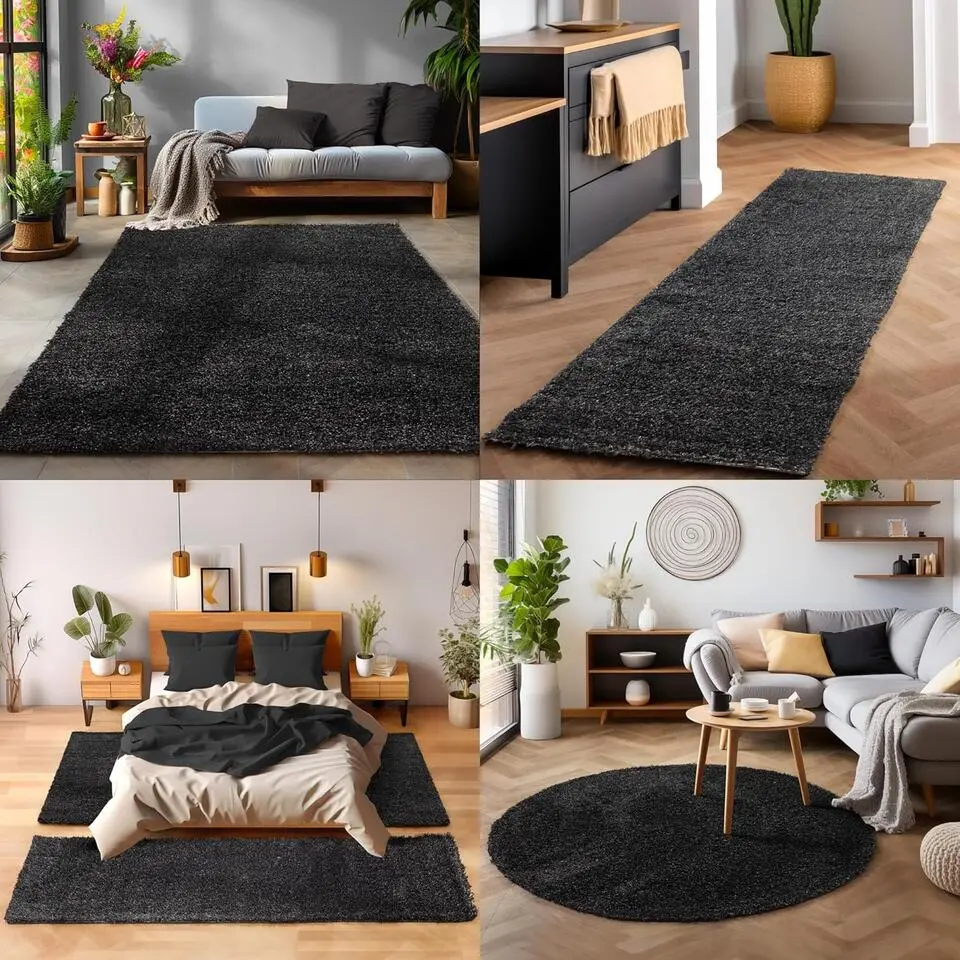 Basic Shaggy vloerkleed Antraciet Hoogpolig - 160x230 CM
