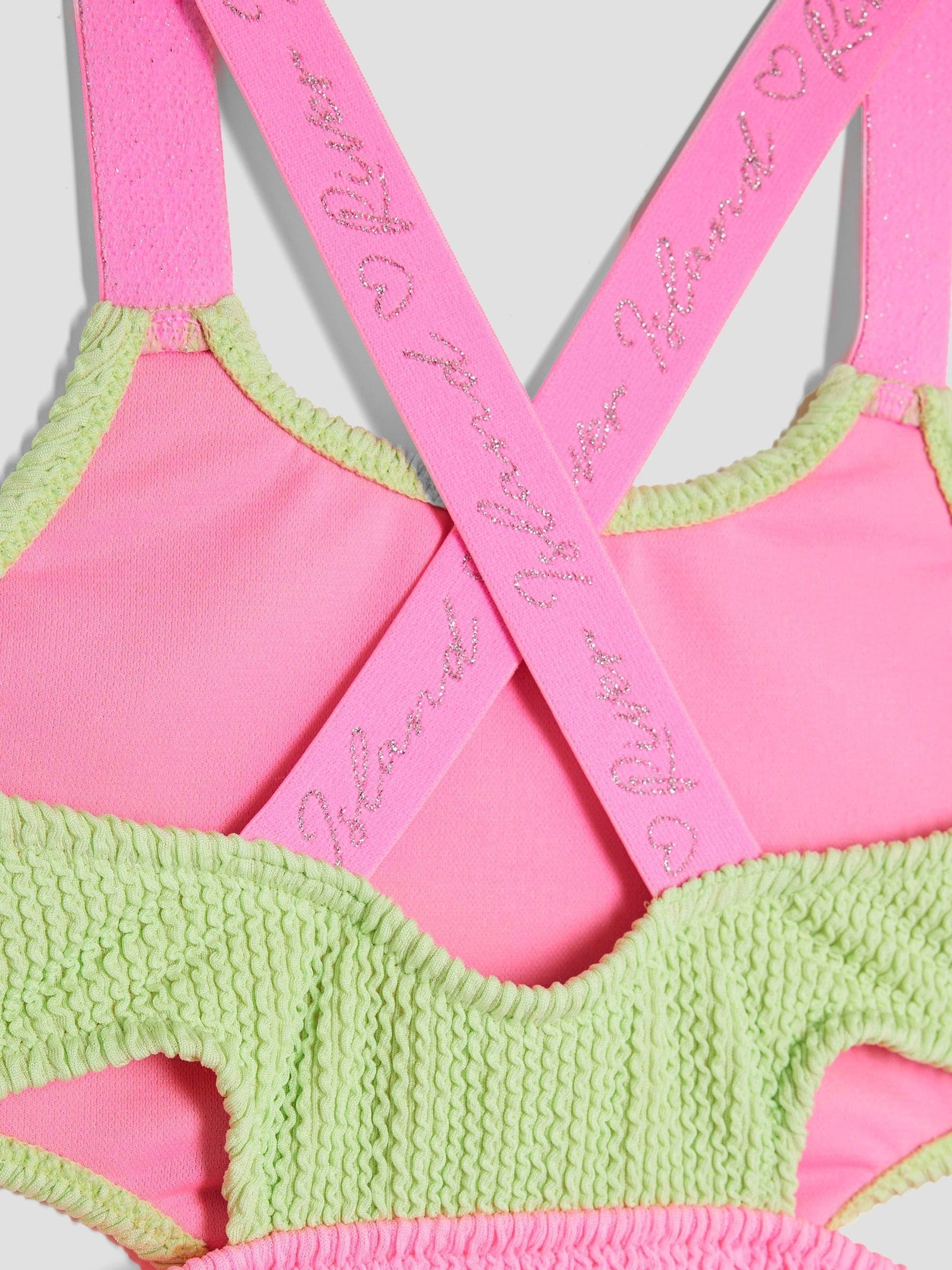 River Island meisjesbadpak met elastische kleurblokken
