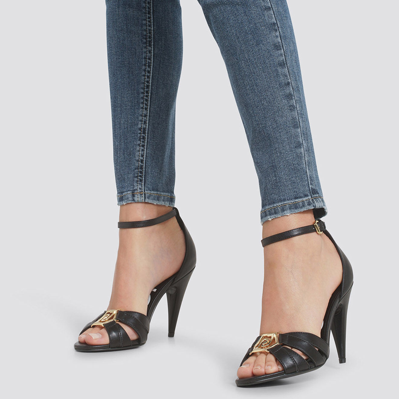 Liu-Jo Sandales en Cuir Linda noires - Talon 9 cm