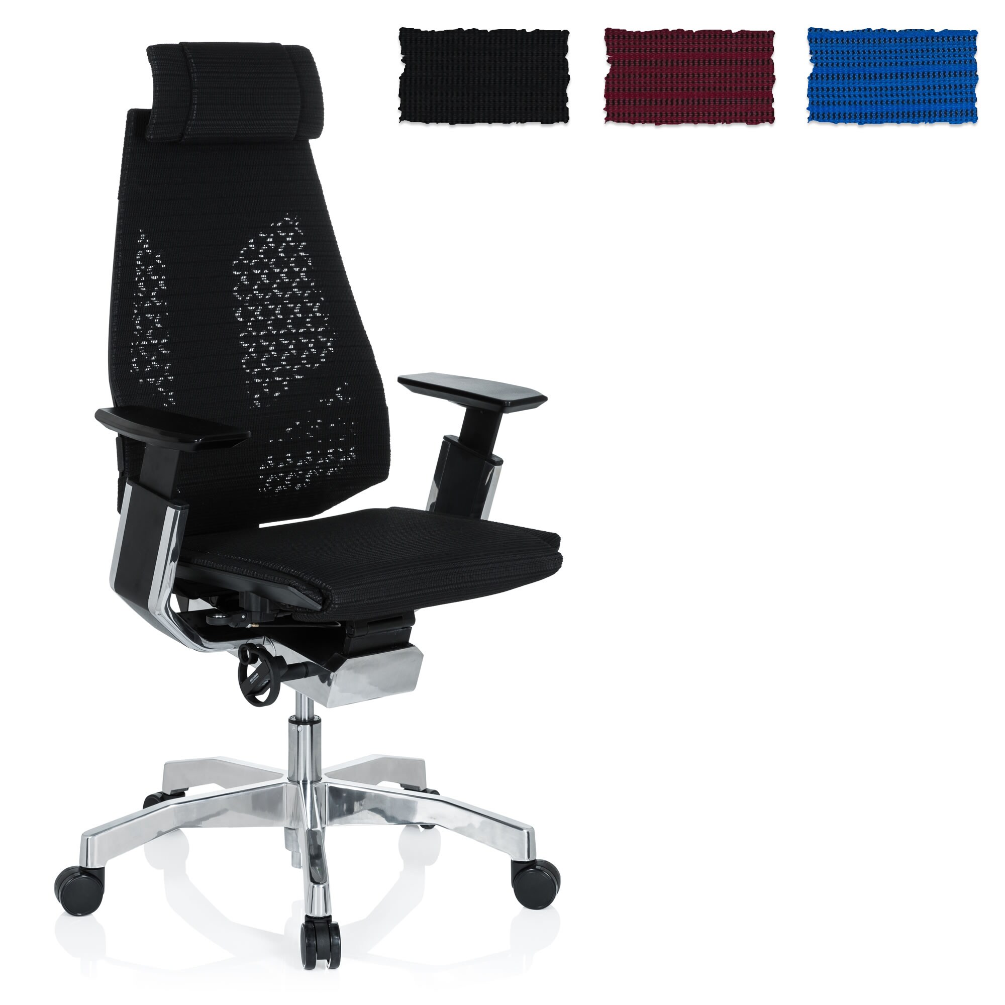 High End Bürostuhl GENIDIA PRO Netzstoff mit Armlehnen hjh OFFICE