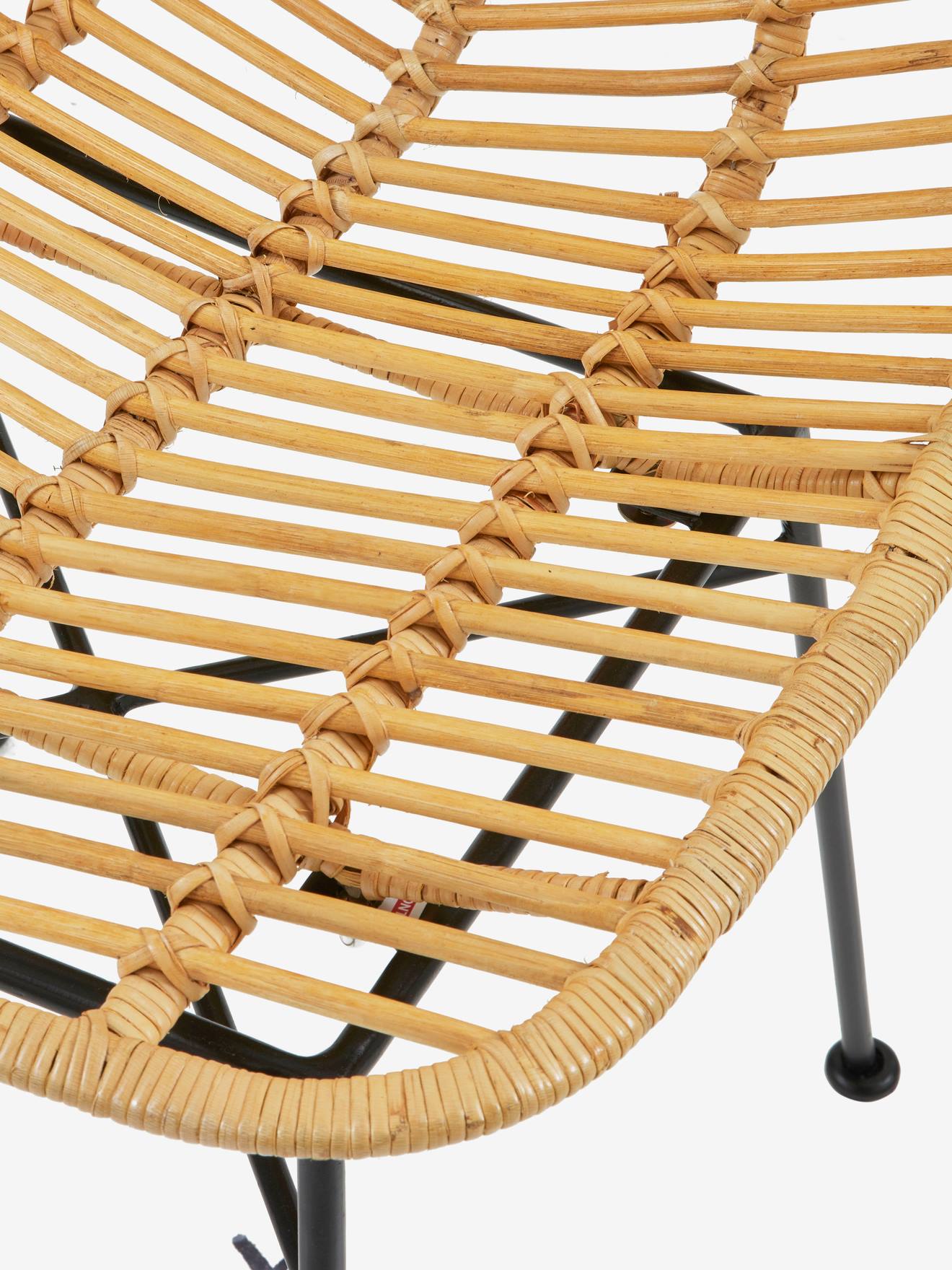 Cadeira Kana de rattan bege liso para ensino fundamental